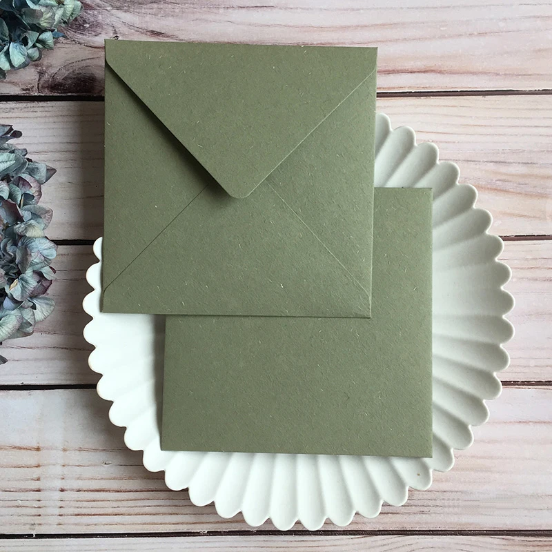 Vintage Green Envelope Gift Envelope for Invitations land paper Gift Card Window Envelope Wedding Letter Set Mailer Stationery