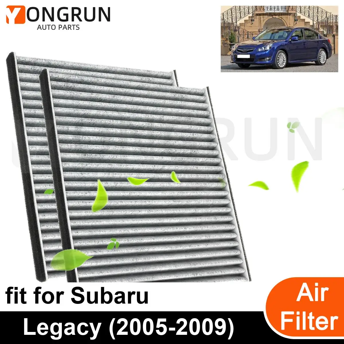 2 шт., автомобильный воздушный фильтр для двигателя 2005-2009 Subaru Legacy, автомобильные аксессуары OEM CF9846A 63210-AG000 63210-AG001