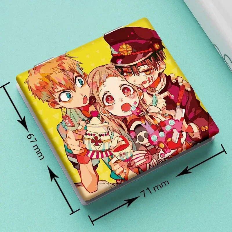 7x6cm Toilettengebundener Hanako Kun Klappbarer doppelseitiger Make-up-Spiegel Tragbarer Reise-Anime Niedliche Mädchen Kinder Vergrößerungsquadrat