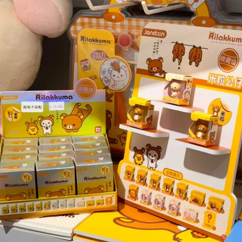 100% Original Rilakkuma Mini-Figur Mystery Box DIY Schlüsselanhänger Winzige Puppe Dekoration Niedliches Sammlerstück Ornament Geschenk für Frauen – Detail 4