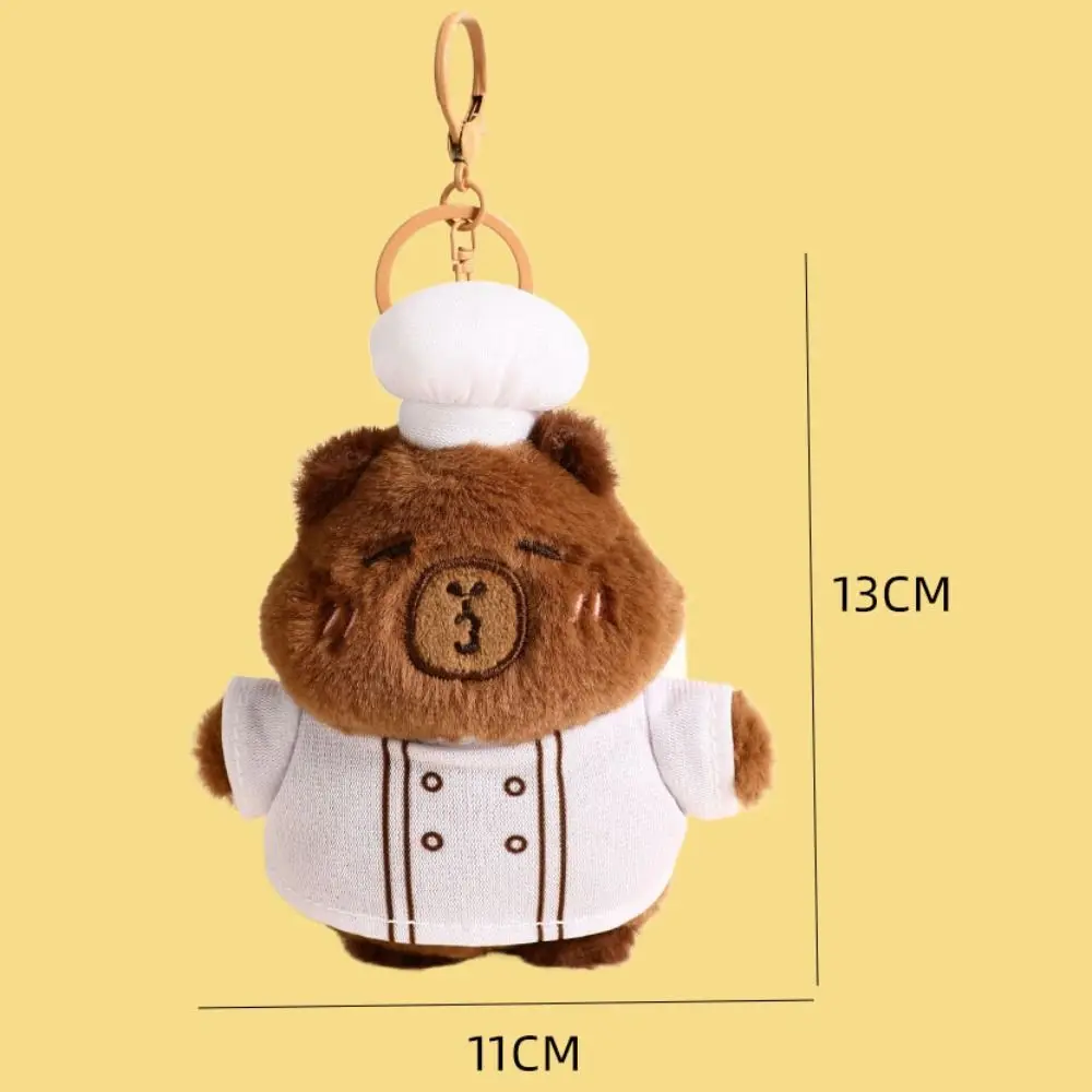 Porte-clés Capybara, uniforme mignon, vêtements créatifs, poupée en peluche, pendentif de sac, jouets en peluche de dessin animé, cadeaux