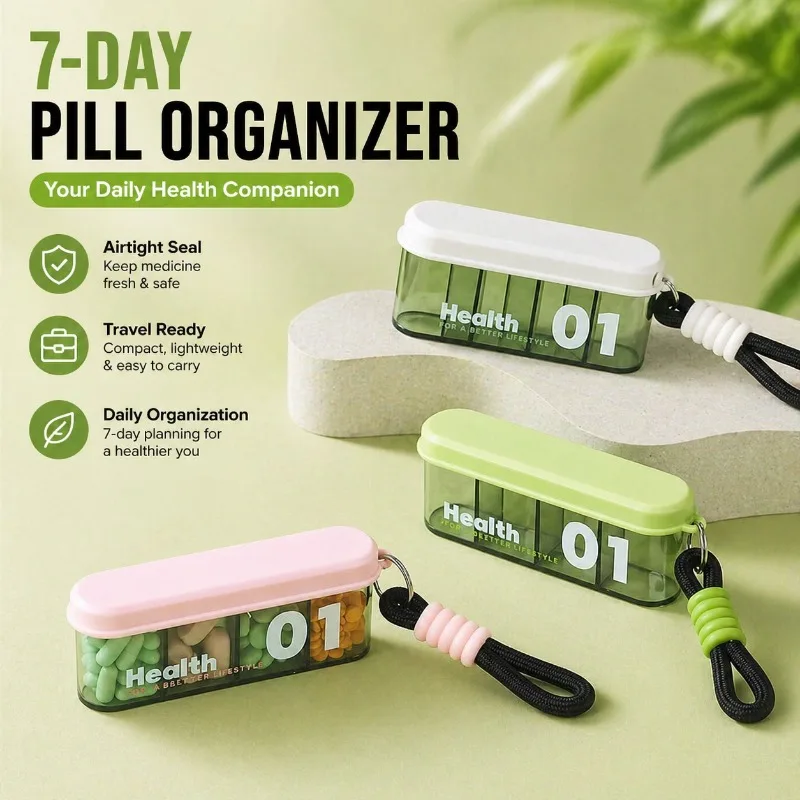Daily Three Meal Pill Organizer Seven Day Portable Mini Sealed Medicine Container Waterproof Dustproof Travel Storage Box