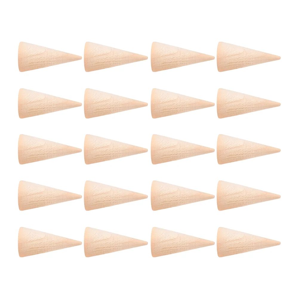 20 Pcs Wooden Stand Display Stands Ring Support Jewelry Holder Cone Shape Rings Child