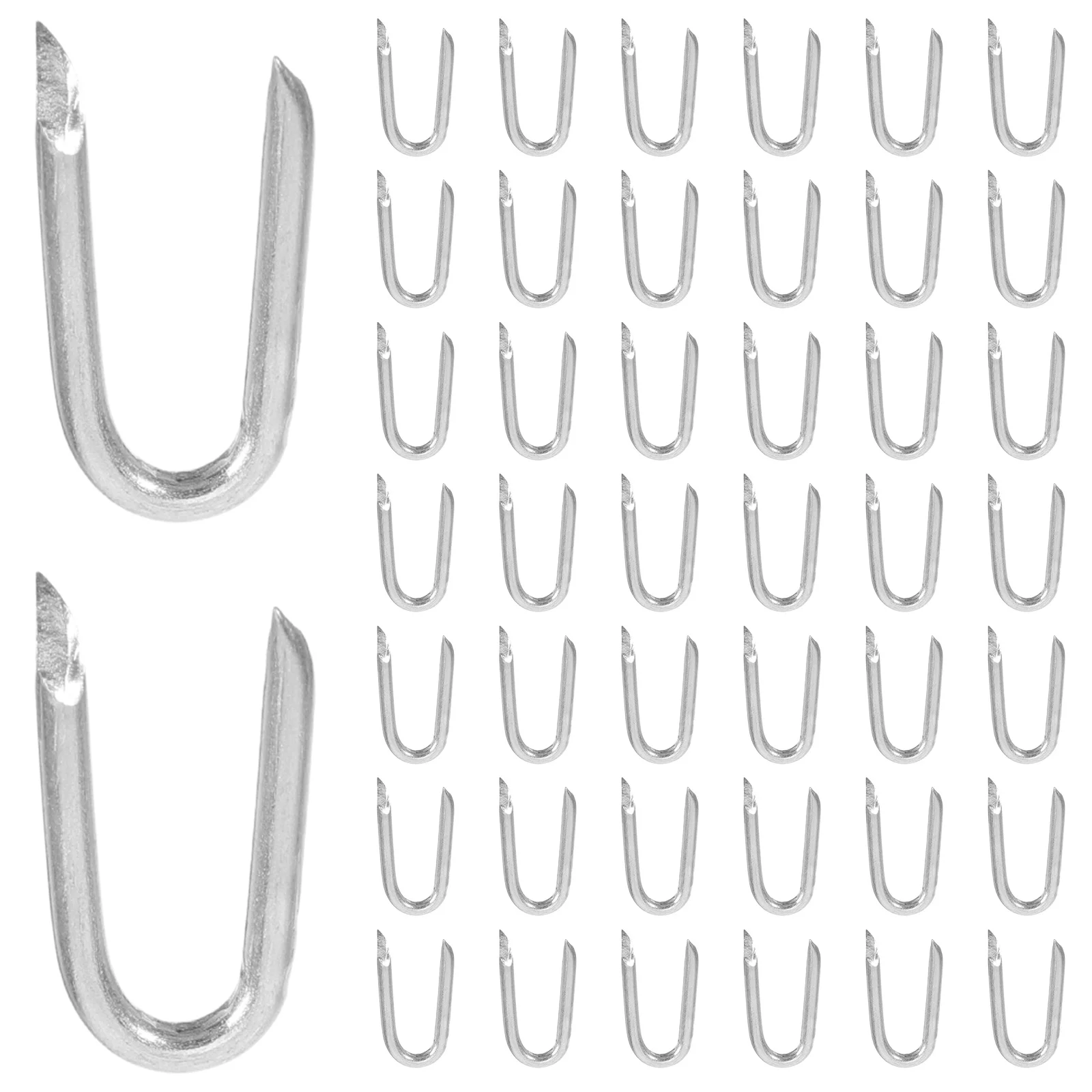 

200pcs U Shaped Fence Staples Steel Wire Nails For Wood Heavy Duty Fencing Fasteners Hardware Cloth Staple Nails