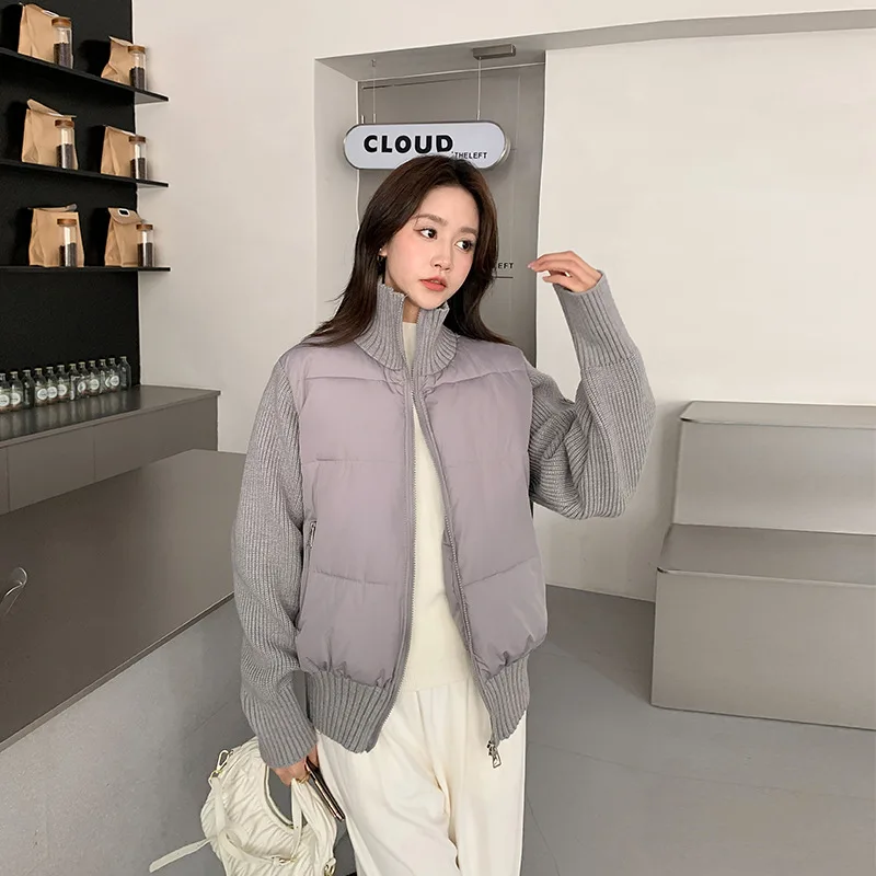 

FL 2026 New Chic ort White Cotton Jaet Women's Warm Design Sensation Winter Outerwear Faionable mat Sle Coat Fashionable Casual