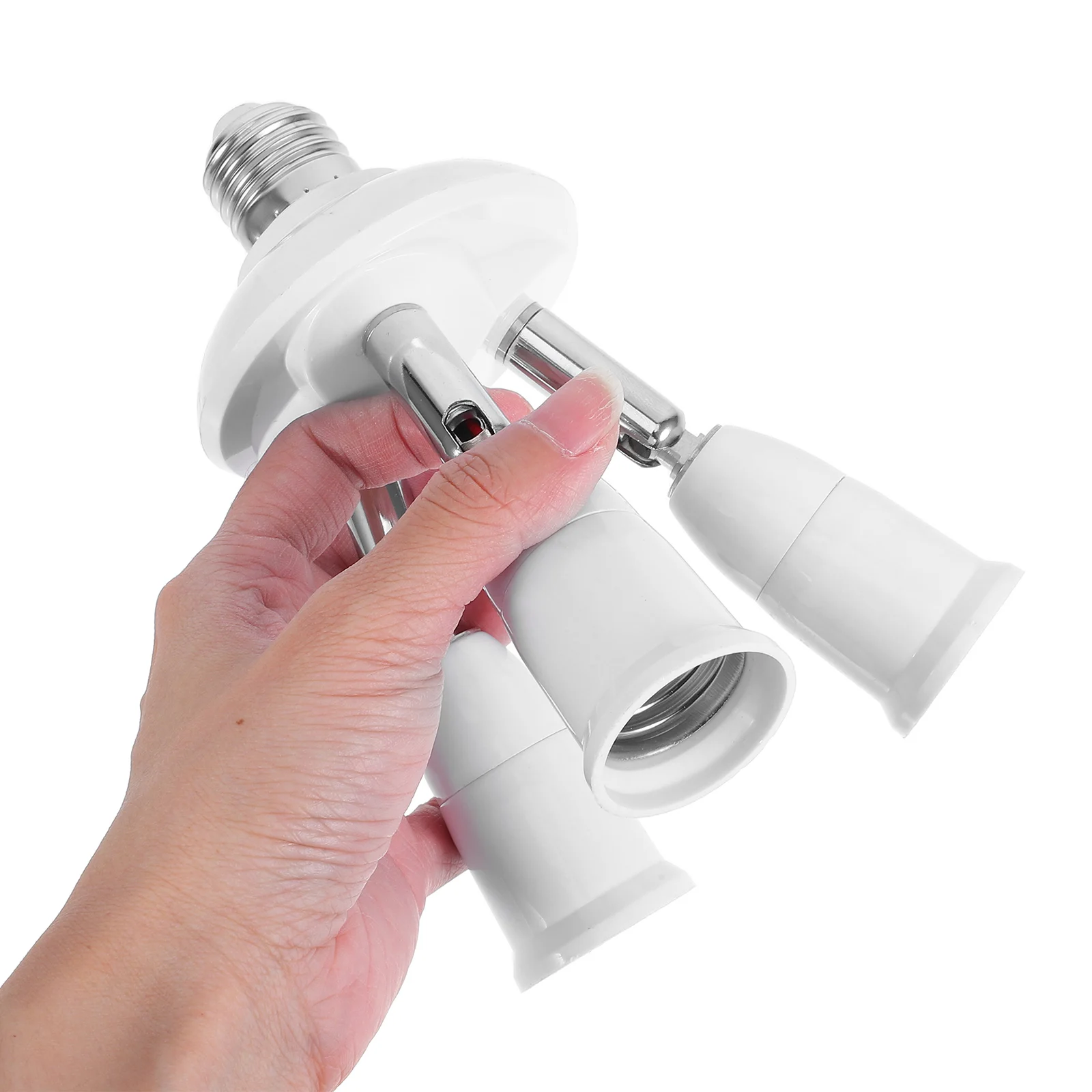 

Lamp Adapter Bulb White Multiple LED Light 1 to 3 Base E27 Socket Holder Lamps