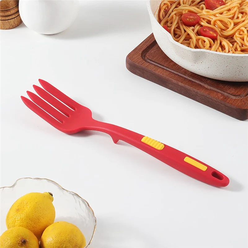 

4X Silicone Flexible Fork, Heat-Resistant Cooking Fork Tools Dishwasher Safe Kitchen Fork Kitchen Non Stick Fork For Mix