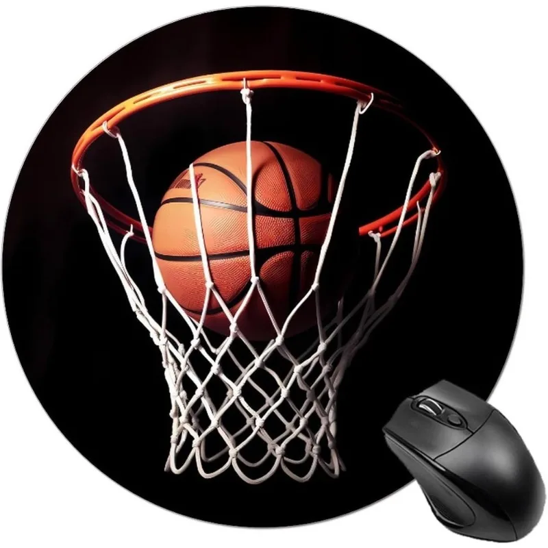 

Basketball Round Mouse Pad Funny mouse pad with non-slip , suitable for home office dorm desktop decoration accessories