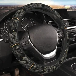 Hand Drawn Dragon Steering Wheel Cover Elastic Stretch Anti-Slip Steering Wheel Protector Universal 15 Inch for Cars Truck SUV