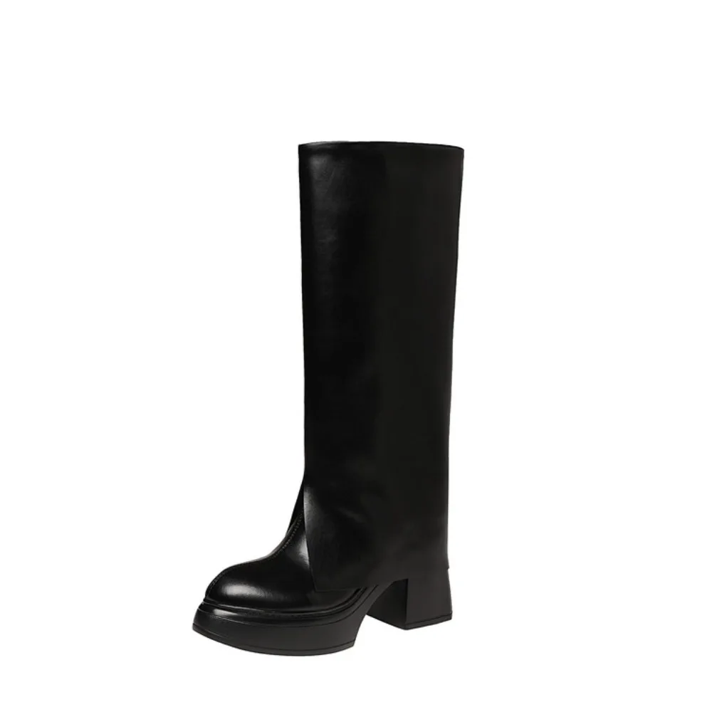 Winter Short Plush Women Knee High Boots Fashion Slip on Knight Long Booties Ladies Casaul Platform Heels Botas Mujer - Image 5