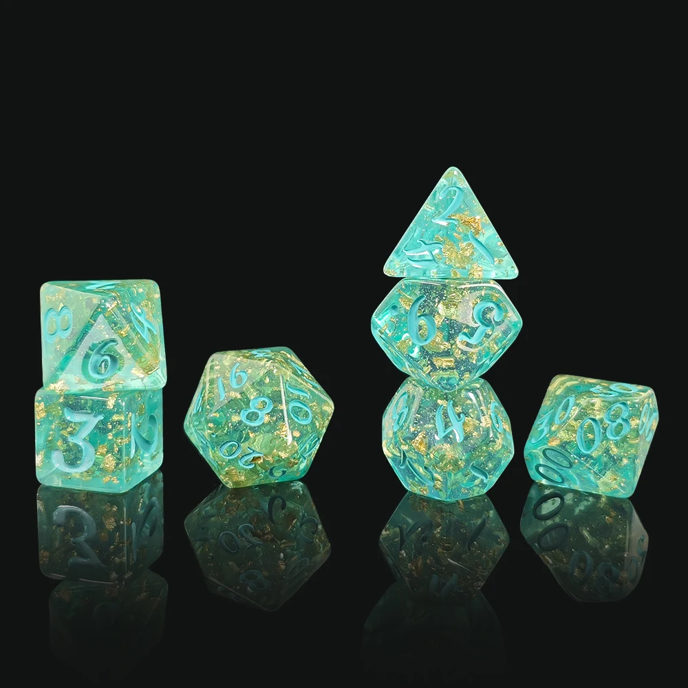 7Pcs/set Glitter Dice Set DnD RPG Board Games Dice Set Entertainment Tabletop Games Dice Popular Game Home Adults Kids Game Dice view 2
