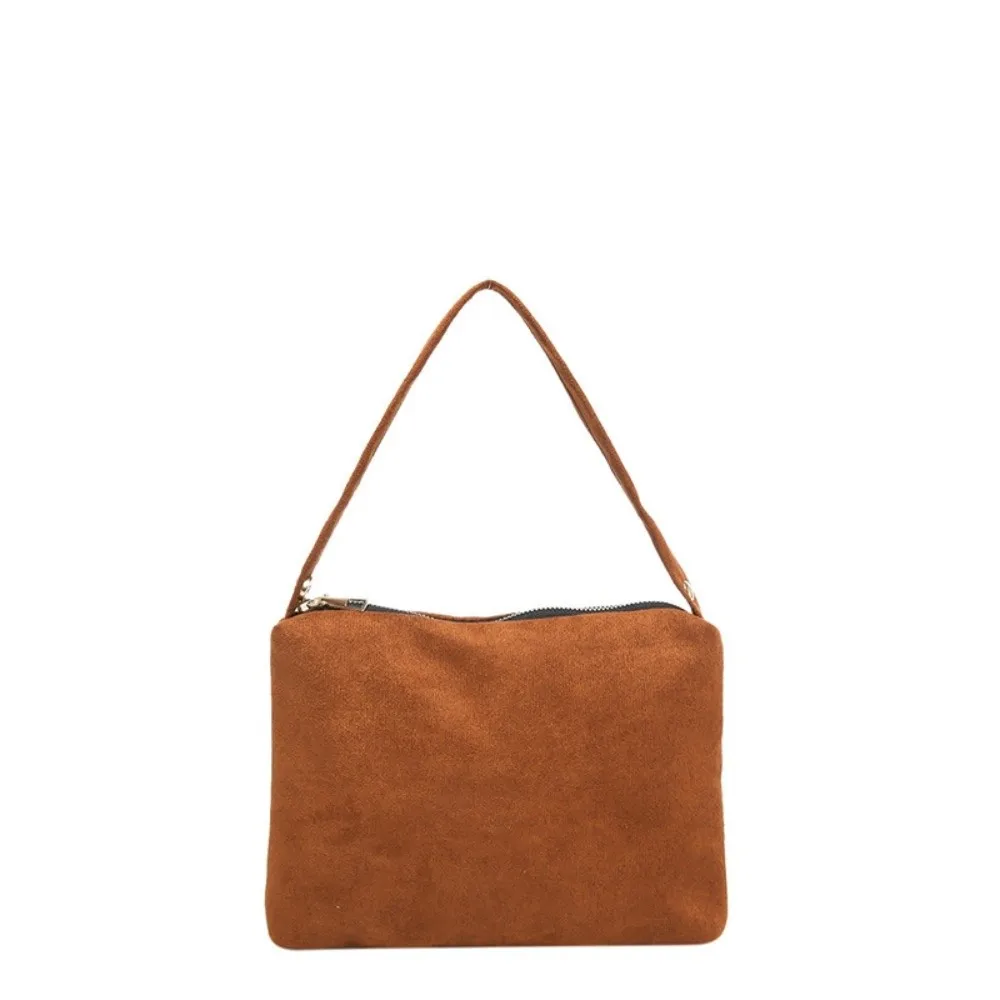 Gifts Suede Nap Shoulder Bag 2 in 1 Magnetic Snap Fastener Soft Leather Handbag Large Capacity Zipper Closure Shoulder Purse