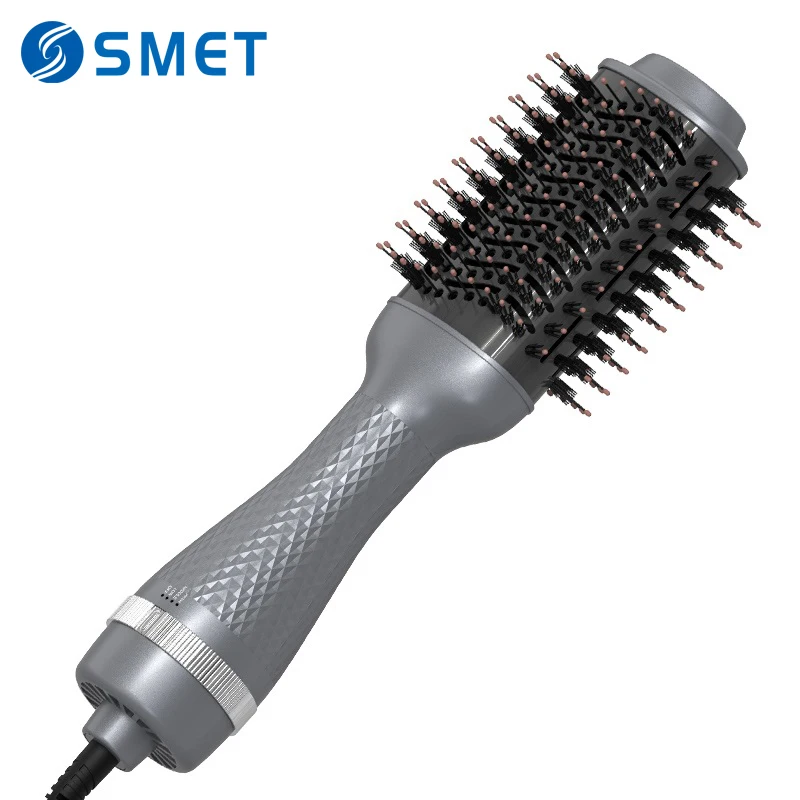 Hair Brush Private Label Hot Air Electric Comb One Step Hair Dryer Fast Diamond Pattern Hair Straightener Hot Air Brush