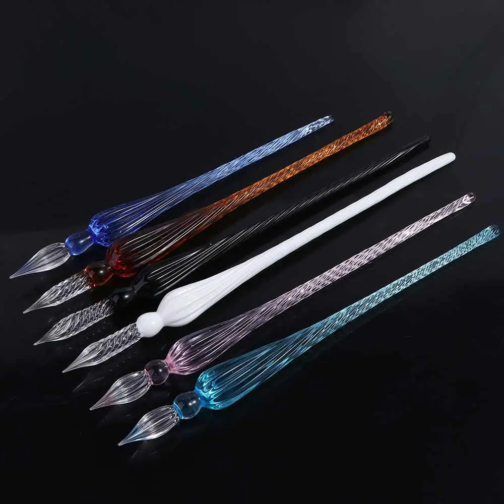

Art Painting Stationery Handmade Vintage Filling Ink Signature Crystal Dipping Pen Fountain Pens Glass Dip Pen