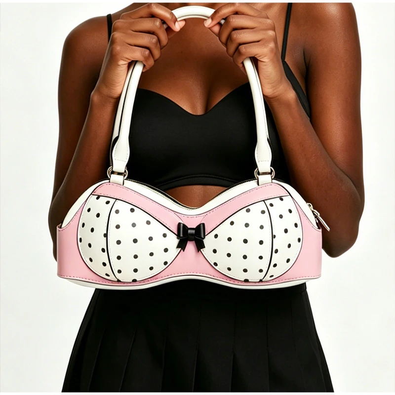 Kreative Genie Handtasche Y2k Mode Polka Dot Schleifenmuster Damen Schultertasche Designer Nischen-Vielseitige Lustige Neue Achseltasche – Detail 19