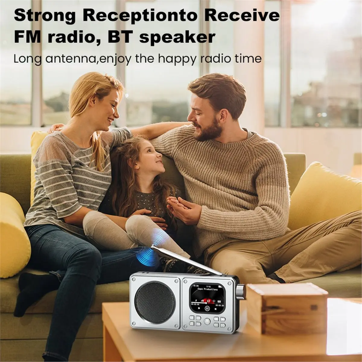 New Electronics Mini Portable FM Radio Alarm Clock Radios Recorder 2inch IPS Screen MP3 Video Player Bluetooth Speaker Support T