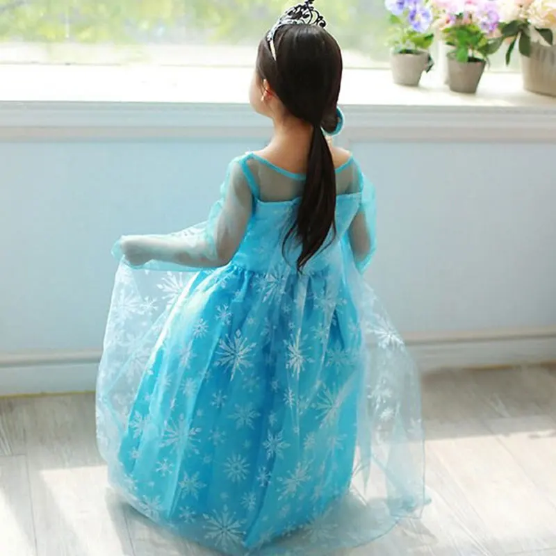 Girls Snow Queen Dress Kids Costumes for Girls 2024 New Carnival Party Prom Gown Cosplay Children Clothing Princess Dress 3-12 Y