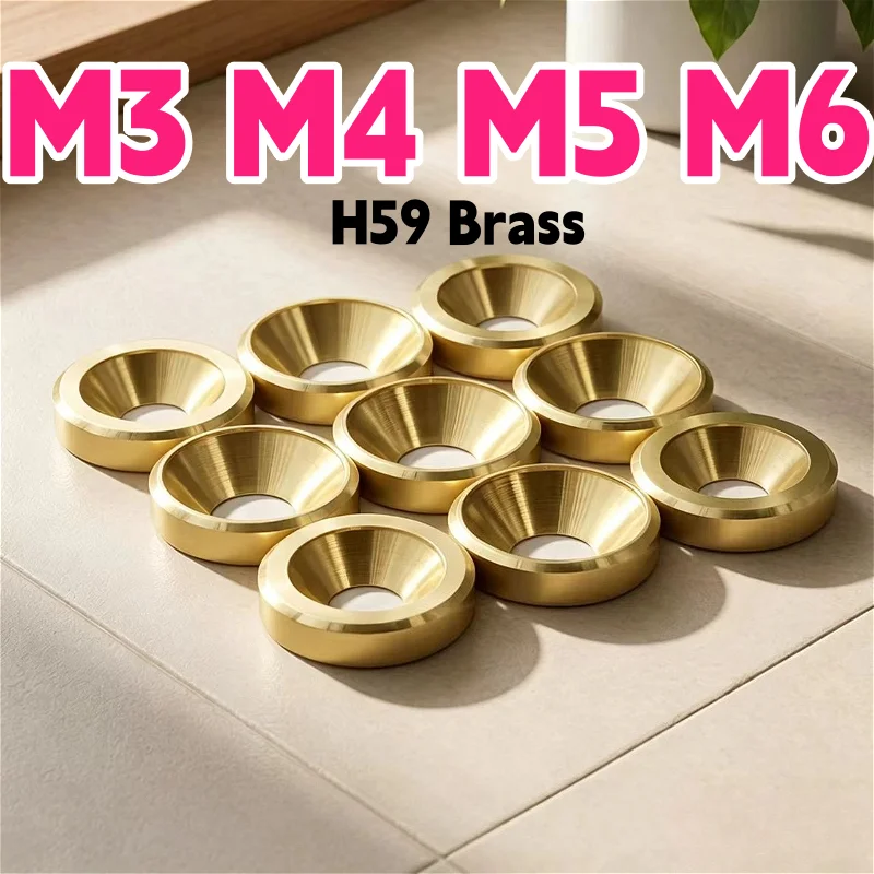 M3 M4 M5 M6 H59 Brass Countersunk Head Washer Gasket Copper Metal Gaskets Meson Flat Screw Washers Fish Eye Gasket