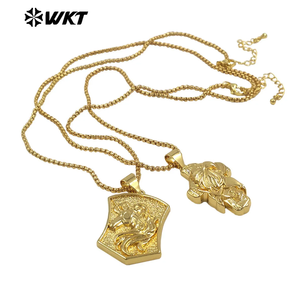 WT-JFN34 Wholesale Gold Plated Necklace Unique Design Pendants Charms Yellow Brass Vintage Style As Party Jewelry Gift