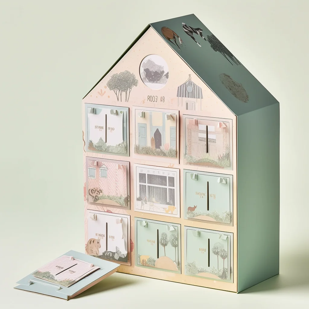 カスタマイズされました。 カスタム。 リサイクル可能な手作りの高級カスタムデザインクリスマスベビーギフトボックス24日アドベントカレンダーボックス引き出し付き