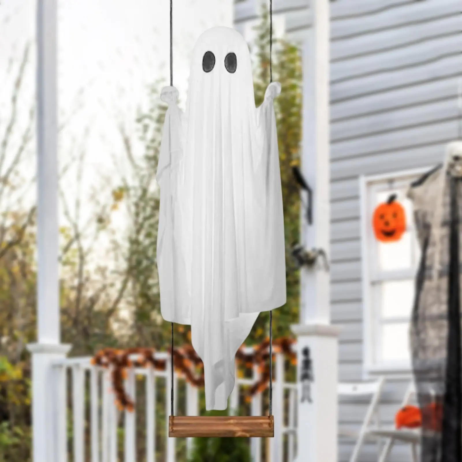 Glowing Halloween Ghost with Remote Adjustable Hanging Decor Easy Setup for