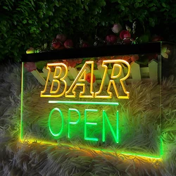 Open Bar Neon Sign Carve Personality Led Lights For Restaurant Decoration Coffee Bars Wall Luminosity Decor USB Neon Lights