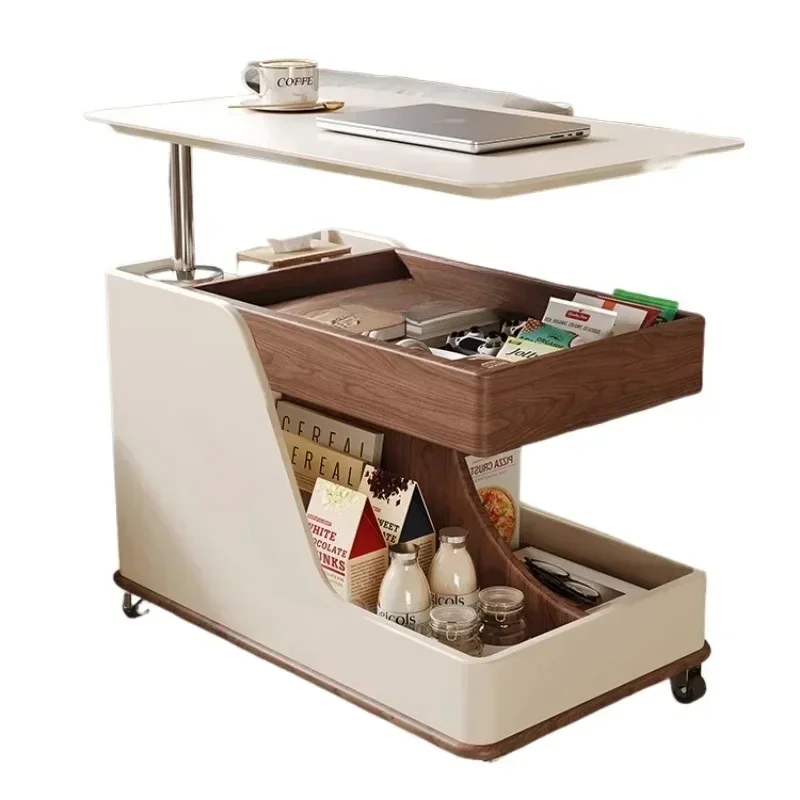 Zf coffee table sofa side table bedside side side cabinet creative small push table retro cart