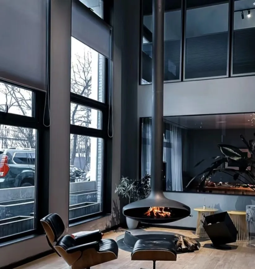 【ساخن】موقد مثبت على الحائط لتزيين الحائط في الأماكن المغلقة لحرق الخشب في المصنع، أفضل مبيعًا، مدفأة معلقة معلقة #2