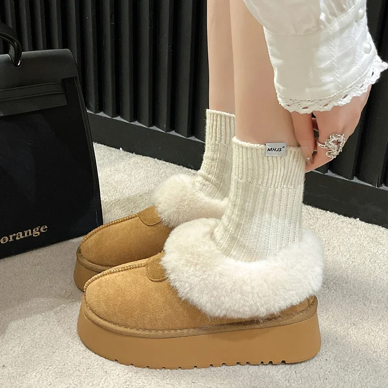 

Winter Boots Lady Australia Boots-Women Plush Female Shoes 2024 Snow Lolita Fur Autumn Leather Shearling Lolita Boots Australia