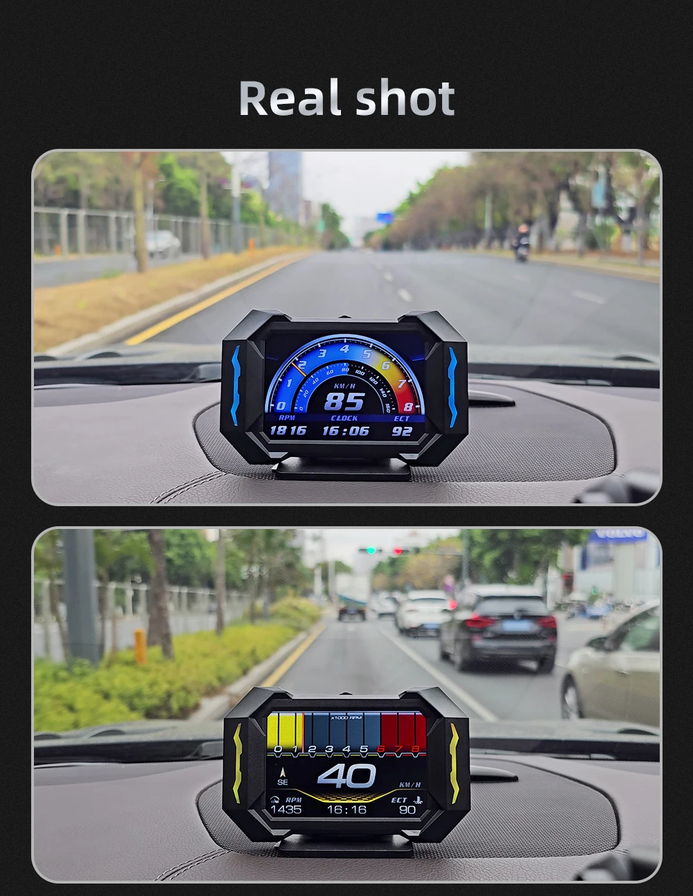 OBD + GPS HUD P25 Car OBD Head Up Display HUD on Board Computer tachimetro digitale temperatura dell\'acqua consumo di carburante misuratore di