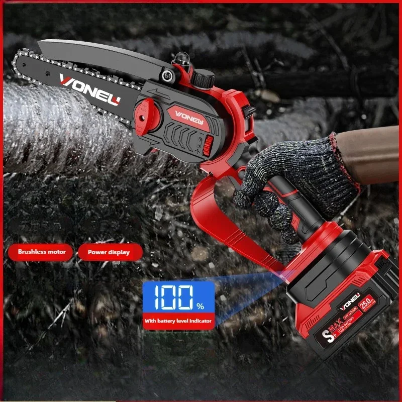 

Outdoor Lithium Battery Electric Chainsaw, Rechargeable, Small Handheld, One-handed, Mini