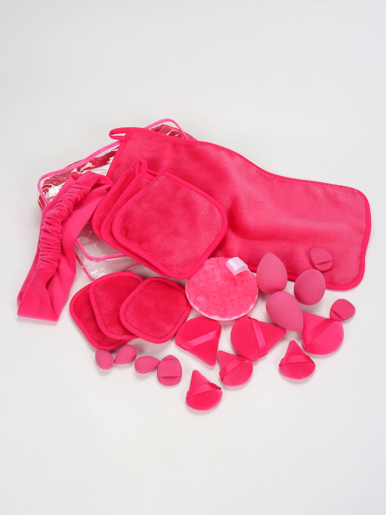 Ensemble de sacs à cosmétiques Rose rouge 17-20-25 pièces, outils cosmétiques multifonctionnels, adaptés à tous les Types de peau