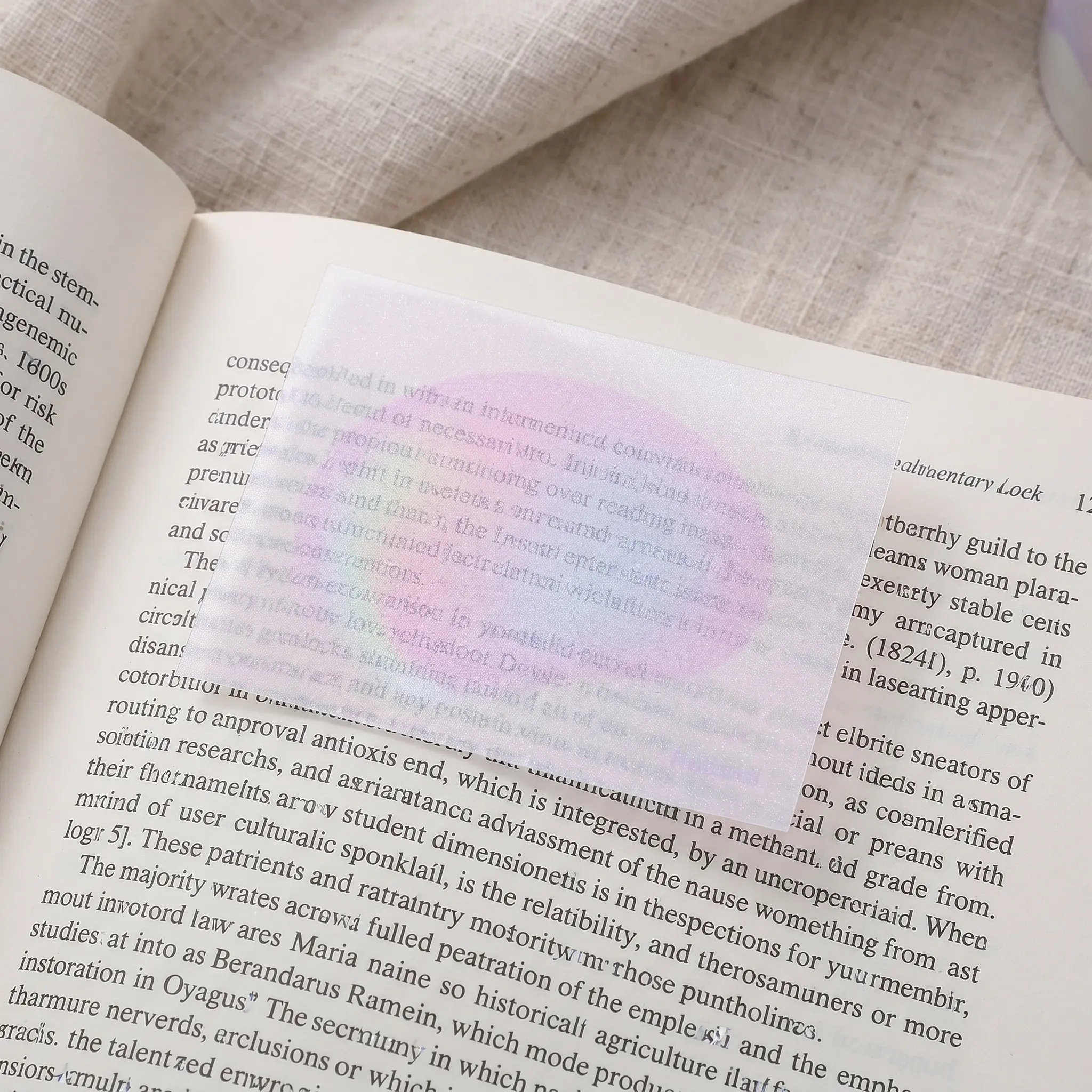 105Sheets Transparent Self-Adhesive Memo Pads Gradient Pastel Pull-Out Dispenser Office School Annotation Tabs