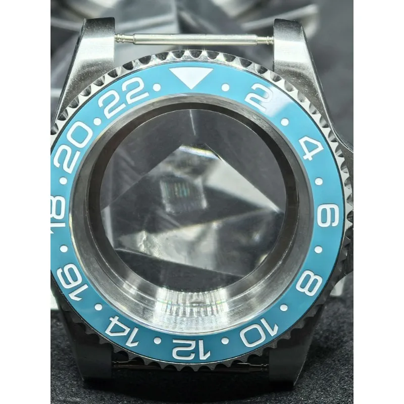 مرآة مسطحة شفافة من الفولاذ المقاوم للصدأ لعلبة حلقة GMT 40 مم لملحقات تعديل الحركة NH35/NH36 #5