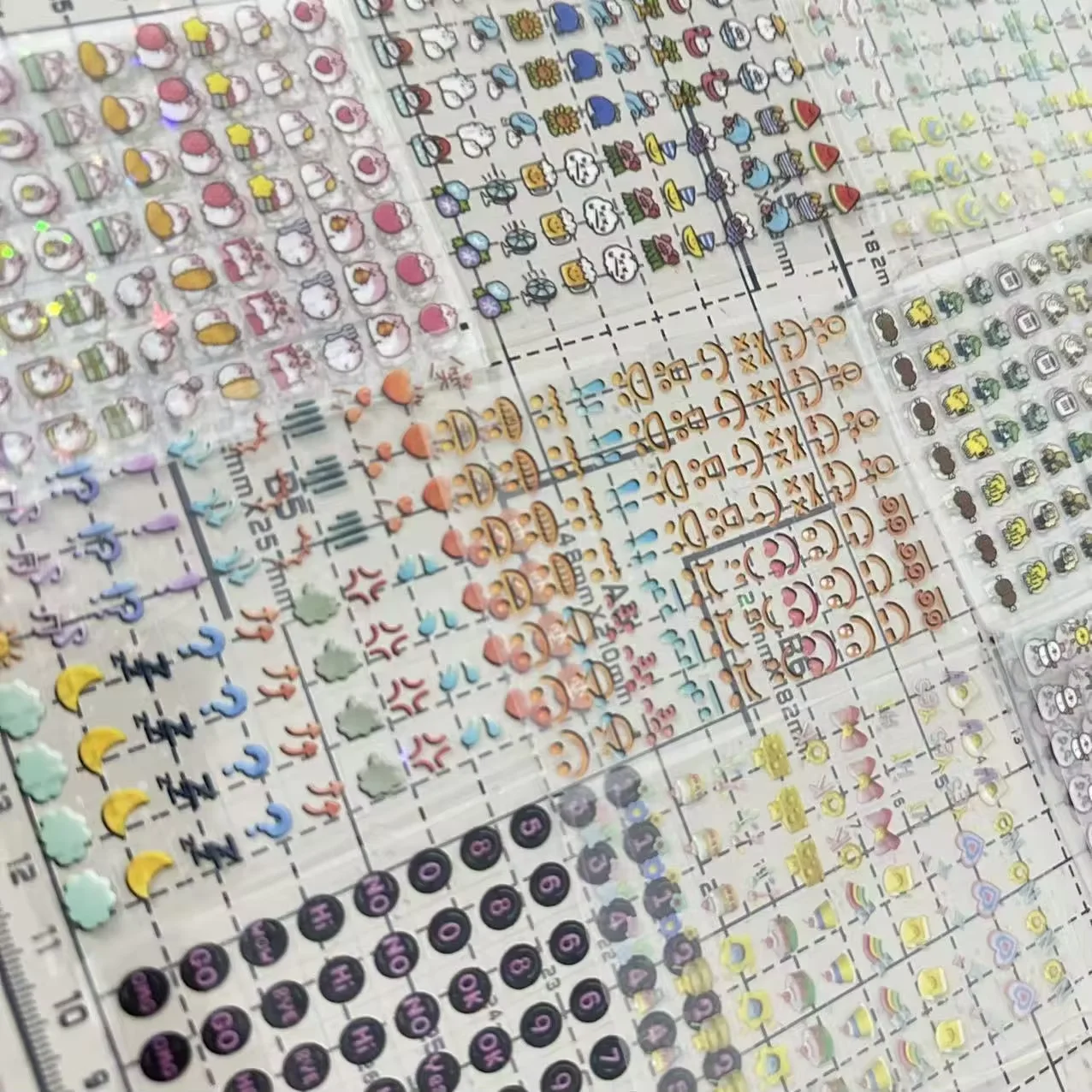 25Pcs 1750 Stickers MINI Cute emoji Cube Transparent Stickers PET DIY Scrapbooking Decor Sticker Phone Decal Journaling
