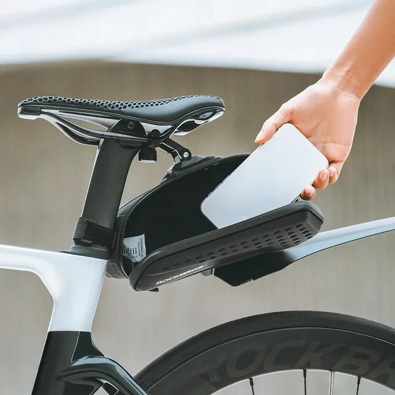 Bicycle Tail Pack with Hard Shell Rear Saddle Tube Pack Road Bike Mountain Bike Riding Accessories