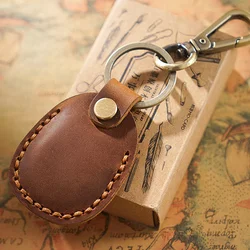 Genuine Crazy Horse Leather Key Holder Housek  eeper Key Access Entrance Guard Card protecter Portable with a Metal Hook