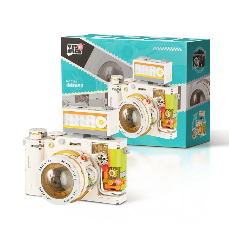 

Retro camera building block set, mini building block set model, adult children's birthday gift, children's collection toy, creat