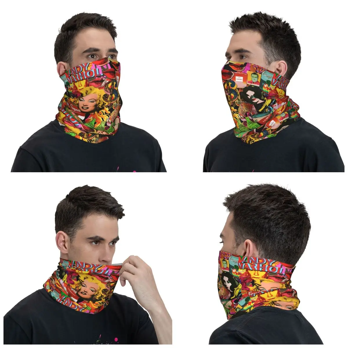 Andy Warhol Bandana Winter Neck Warmer Men Windproof Wrap Face Scarf for Hiking Pop Art Gaiter Headband