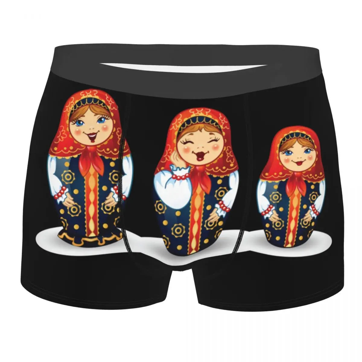 

Мужское модное нижнее белье с русским традиционным узором в виде матрешки, трусы-боксеры, мужские дышащие шорты, трусы