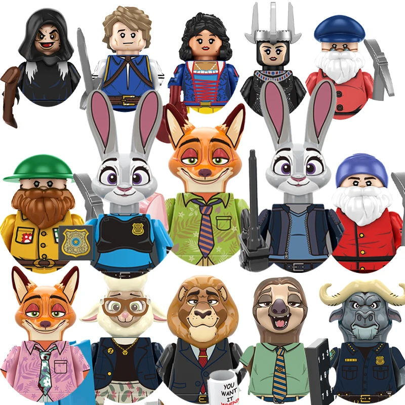 New Zootopia Bricks Snow Building Blocks Mini Action Figures Minifigures Collection DIY Educational Christmas Gifts For Children