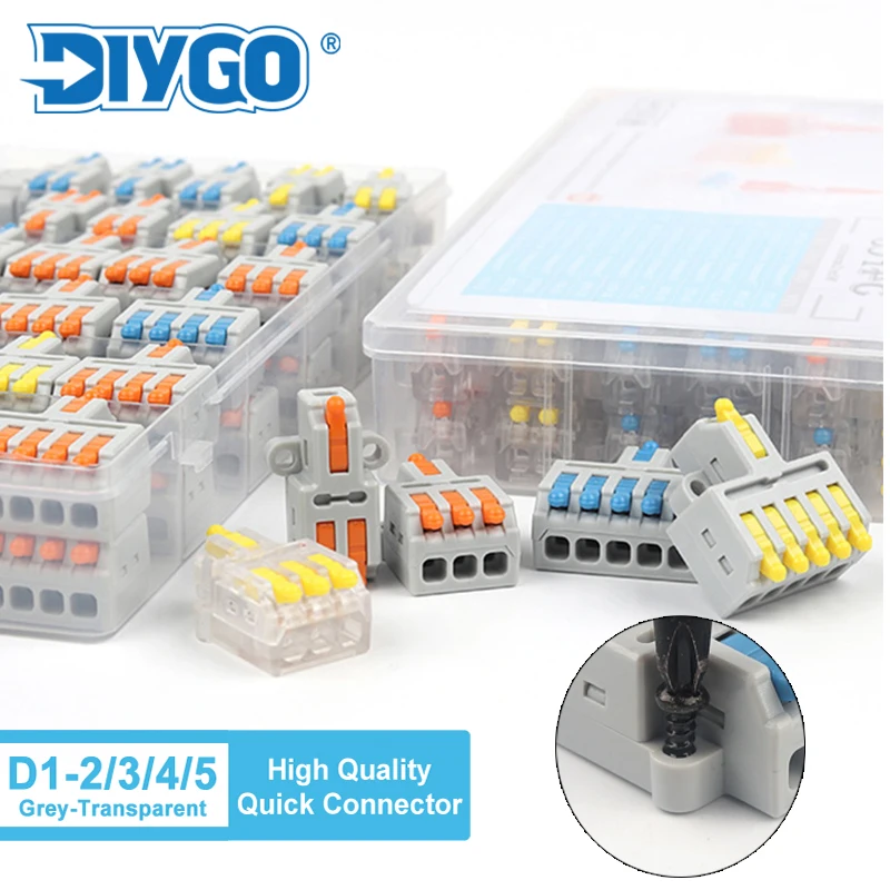 

MINI Fast Compact Conductor Push-in With Lever Terminal Block Kit For Electrical 1 in multiple out Cable Splicing Wire Connector