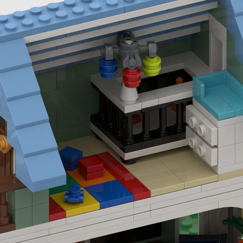 MOC-240693 บ้านบล็อกตัวต่อรูปบ้านดอกทานตะวันแสนสบาย ชุดตัวต่อวิลล่า ซีรีส์ DIY ของขวัญเสริมสร้างความคิดสร้างสรรค์ 1112 ชิ้น