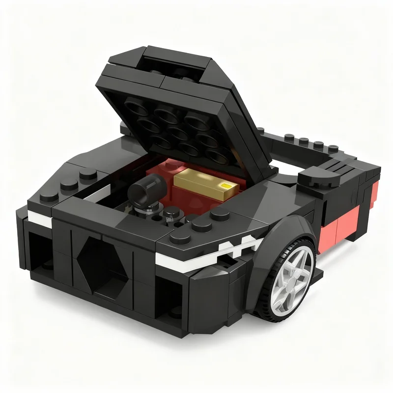 199pcs MOC Fordes Mustangs Shelby GT500 CODE RED City Champions Model Building Blocks Construction Christmas Gift Toys Idea