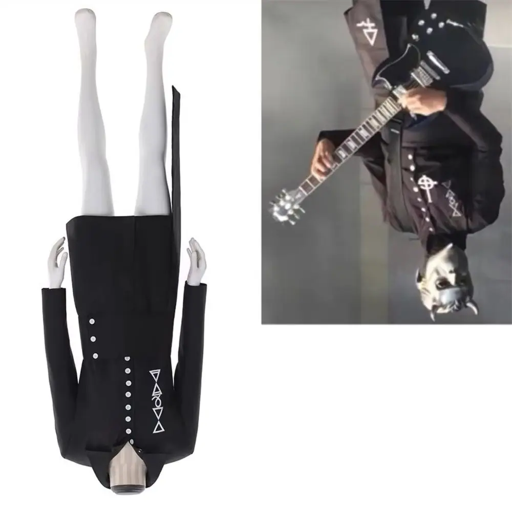 

Ghost Cosplay Costume Swedish Band Men Medieval Black Suits Halloween Carnival Stage Performance Outfits