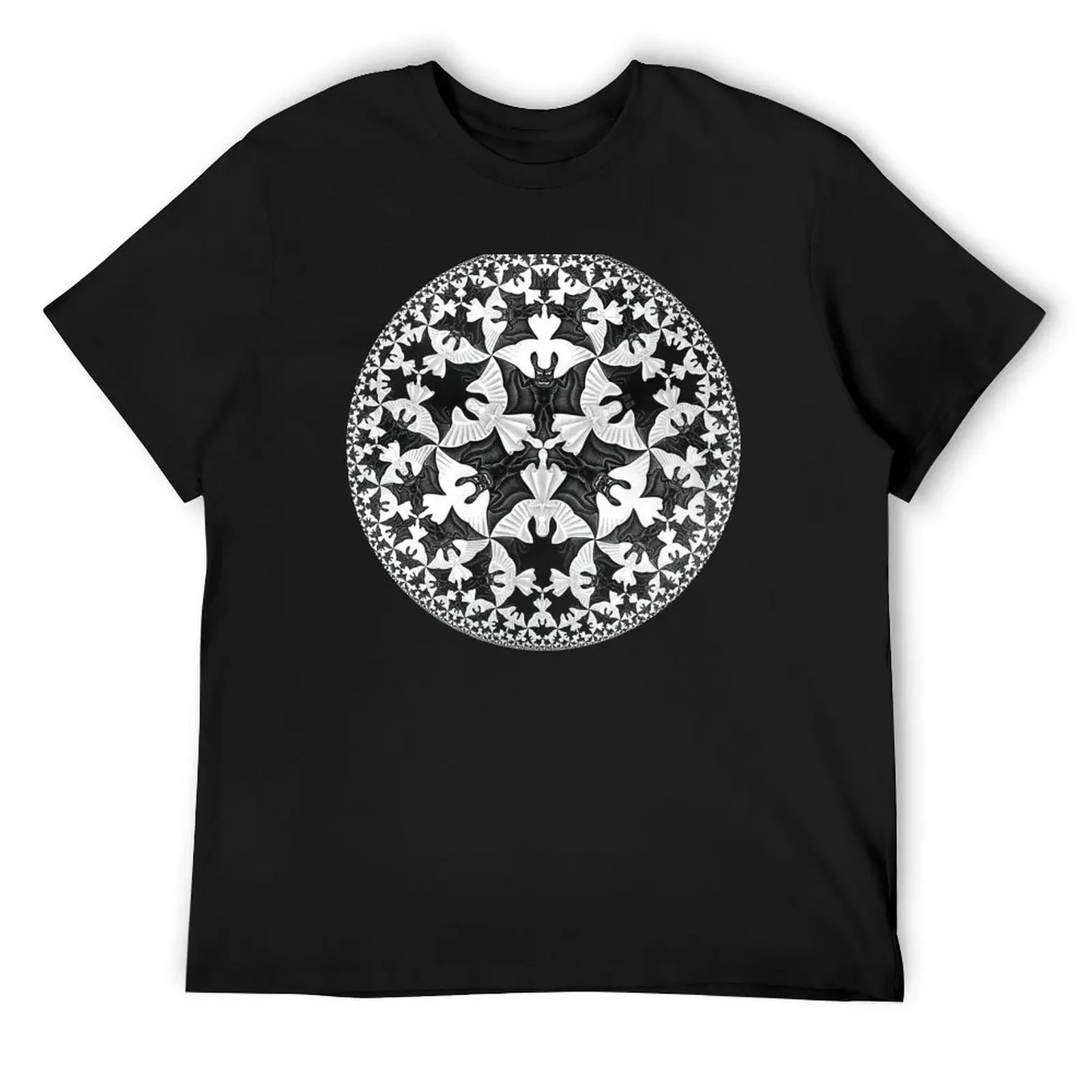 Circle Limit IV (Infinity Bats Pattern), by M.C. Escher T-Shirt basketball graphic tees boys animal print tshirts for men