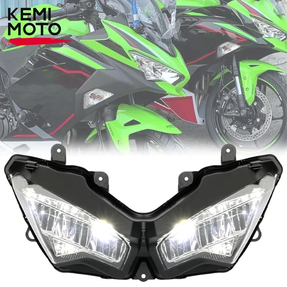 

NINJA400 Motorcycle Headlight For KAWASAKI Ninja 250 400 650 ZX6R ZX250 Versys 1000 2021 Waterproof Highlight LED Light KEMiMOTO