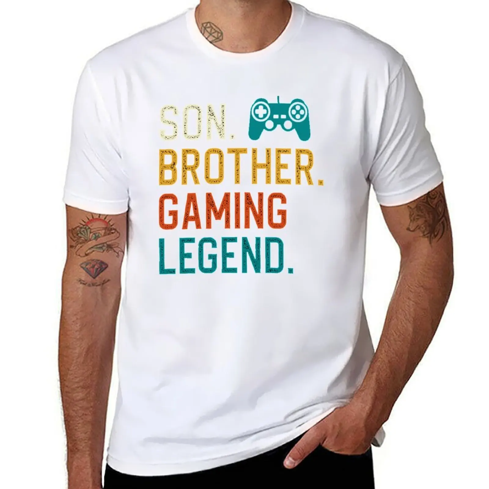 

Son Brother Gaming Legend Gaming Gifts For Teenage Boys 8-12 Year Old Christmas Gamer T-Shirt man graphic t shirt T-Shirt