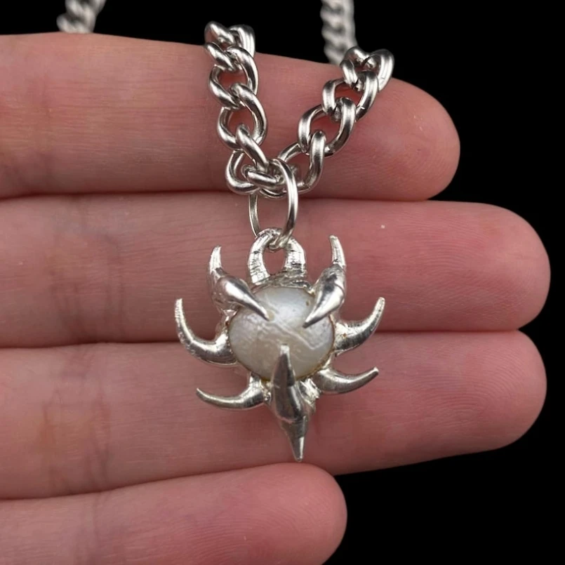 

Soldered Handmade Brutalist Y2k Necklace Thorns Point Bubble Claw Crystal Pillar Organic Claws Freshwater Pearls Jewelry