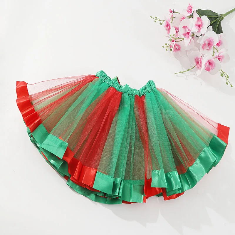 2024 New Tutu Skirt Baby Girls Clothes 3-8Y Colorful Mini Pettiskirt Kids Party Dance Rainbow Tulle Skirts Children's Clothing